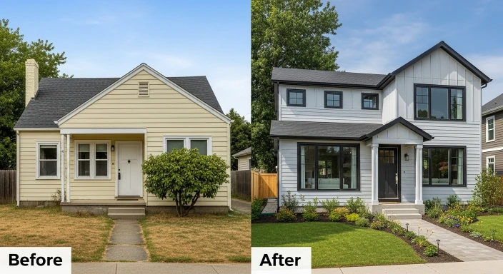 Before and After of a Home Addition Boosting Value