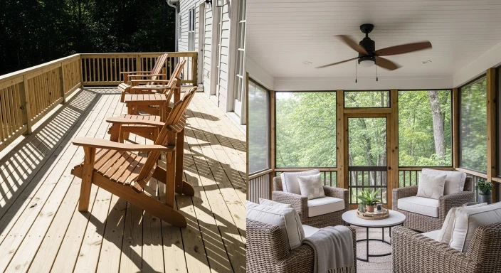 Deck vs screened porch ideas