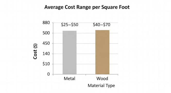 Garage construction cost comparison between metal and wood garages