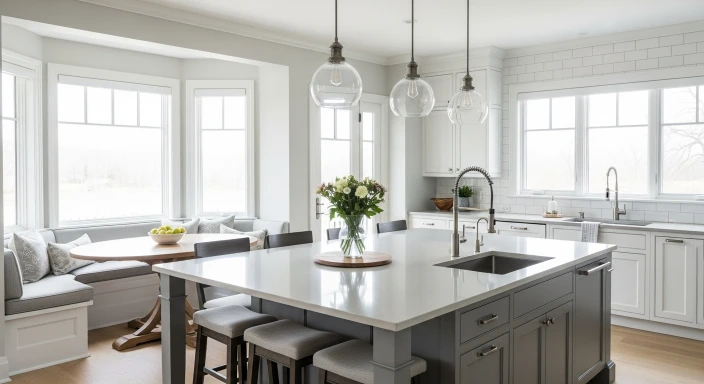 Modern Expanded Kitchen with Island and Nook