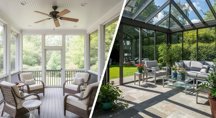 Sun room vs screened porch , comparison