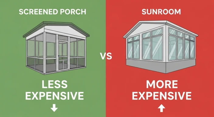 Sunroom vs screened porch cost comparison